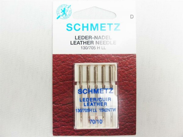 SCHMETZ - 5 Ledernadeln Stärke 70/10 Flachkolben