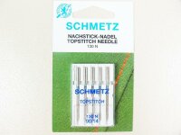 SCHMETZ - 5 Topstitch-Nadeln Stärke 90 / Flachkolben