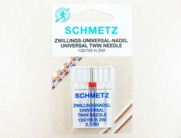 SCHMETZ - Zwillings-Universal-Nadel 2,5 / 80 / Flachkolben