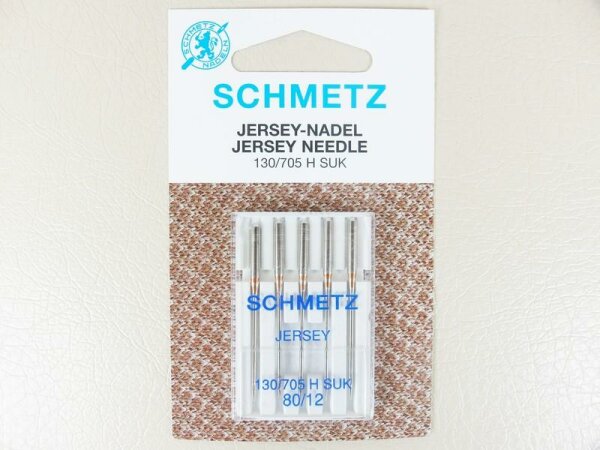 SCHMETZ - 5 Jersey-Nadeln Stärke 80/12 Flachkolben