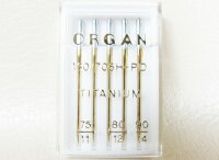 ORGAN - 5 Titanium Nadeln Stärke 75-90/ Flachkolben