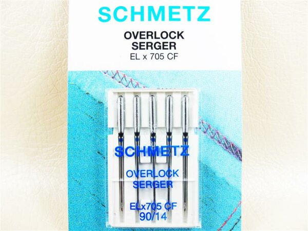 SCHMETZ - Overlocknadeln ELx705 CF / Stärke 90/14 - Flachkolben