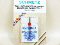 SCHMETZ - Zwillings-Universal-Nadel 2,0 /80  Flachkolben