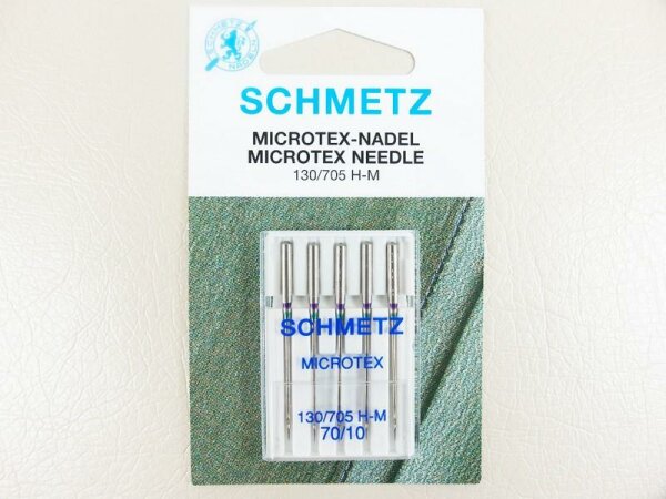 SCHMETZ - 5 Microtex Nadeln Stärke 70 / 10 Flachkolben