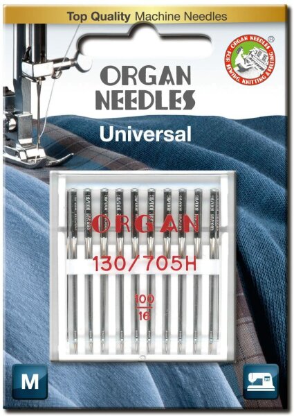 ORGAN - 10 Universal Nadeln Stärke 100/ Flachkolben