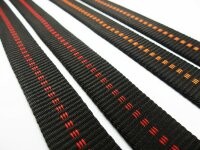 Schlauchgurtband/Gurtband - Für Hundeleine-Halsbänder 25 mm x 3 mm schwarz-rot / schwarz-orange