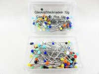 Glaskopfstecknadeln Kleinbox - 10g/ Mix-Farbe (ca. 80...