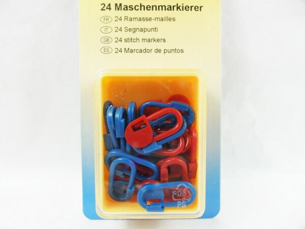 24 Maschenmarkierer - rot und blau