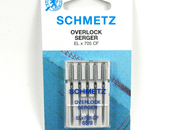 SCHMETZ - Overlocknadeln ELx705  CF / Stärke 65 / 9 Flachkolben