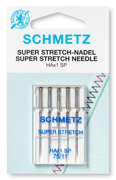 SCHMETZ - 5 Super Stretch-Nadeln Stärke 75/11 HAx1 SP Flachkolben