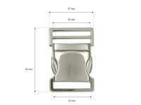 Steckschnalle aus Metall / Metallschließe 30 mm/  silber