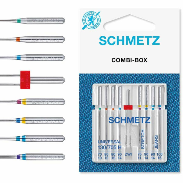 SCHMETZ - COMBI-BOX - Universalnadeln - Stretchnadel - Jeansnadeln -  Zwillingslnadel