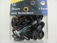 Ösen mit Scheiben und Werkzeug 11 mm bruniert/ schwarz